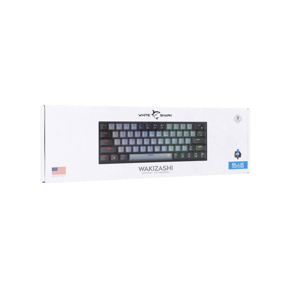 WHITE SHARK Tastatura GK-002721V2 WAKIZASHI-2 / US, plavi prekidač slika 5