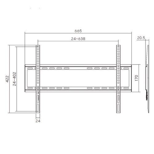 Xwave FIX 37-70 Nosač za TV/VESA 600x400/35kg/2cm od zida slika 5