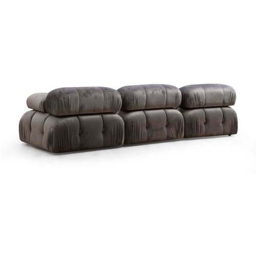 Ugaona Sofa 'Bubble Corner' (L1-O1-1R -Puf) - Siva slika 3