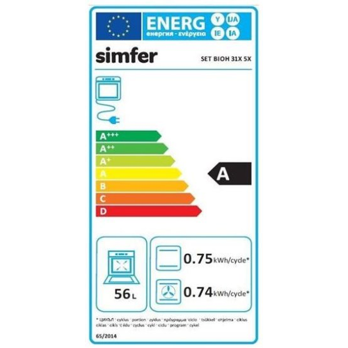 Simfer set pećnice i kombinirane ploče za kuhanje BIOH 31X5X (B6ES006SGI + 6310 VERIM) slika 2