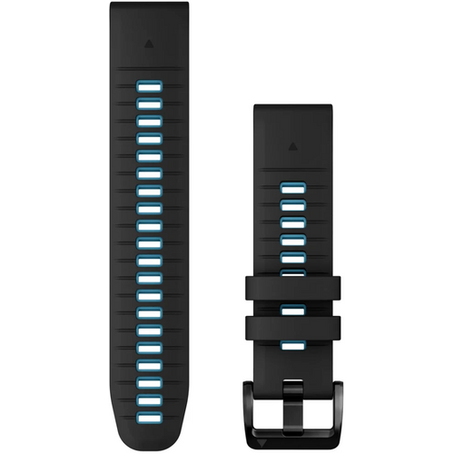 Garmin QuickFit 22 remen za sat, silikon crne prozračne plave boje slika 1