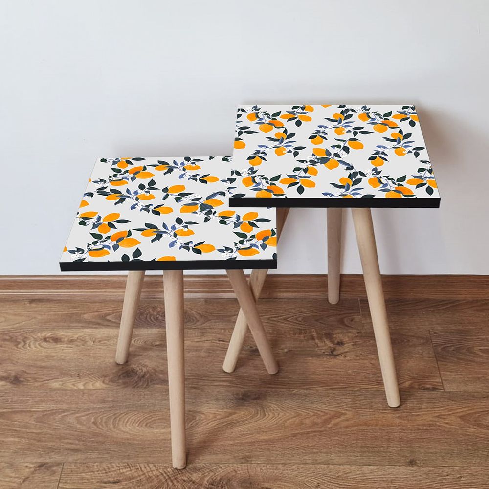 Nesting stolovi 2Shp158 - (2 komada) - boje: bijela, narandžasta, zelena slika 1