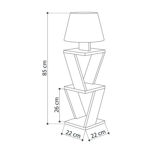 Hanah Home Kožna Podna Lampa - Hrast, Beli Hrast slika 3