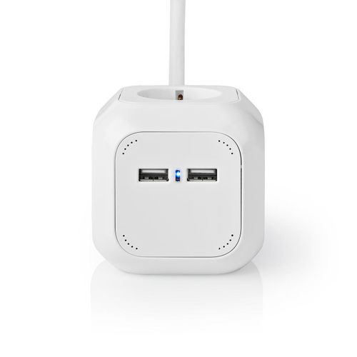 Nedis (EXSOC415UFWT) produžni kabl sa 4 utičnice+2xUSB charger beli slika 3