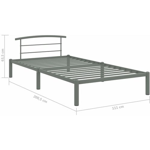 Okvir za krevet sivi metalni 100 x 200 cm slika 13