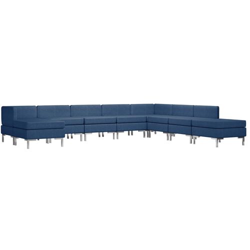 9-dijelni set sofa od tkanine plavi slika 2