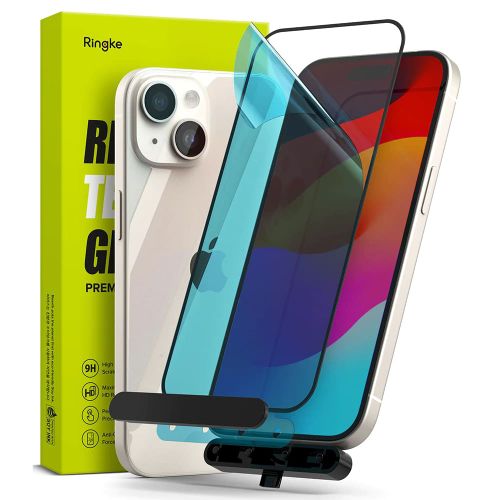 Ringke - Cover Display kaljeno staklo za iPhone 15 Plus - crno slika 1