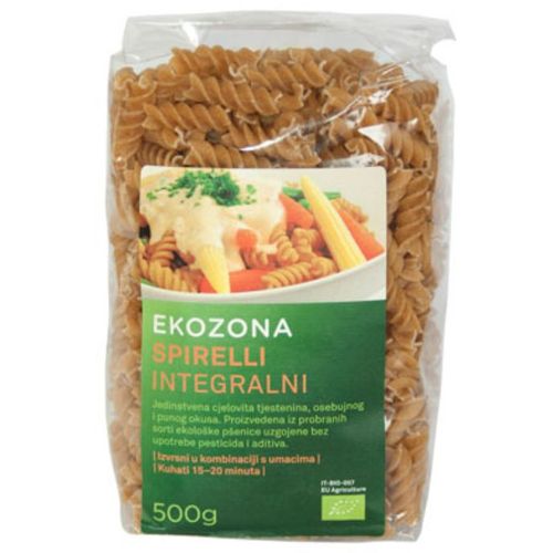 Ekozona tjestenina integralni spirelli 500g slika 1