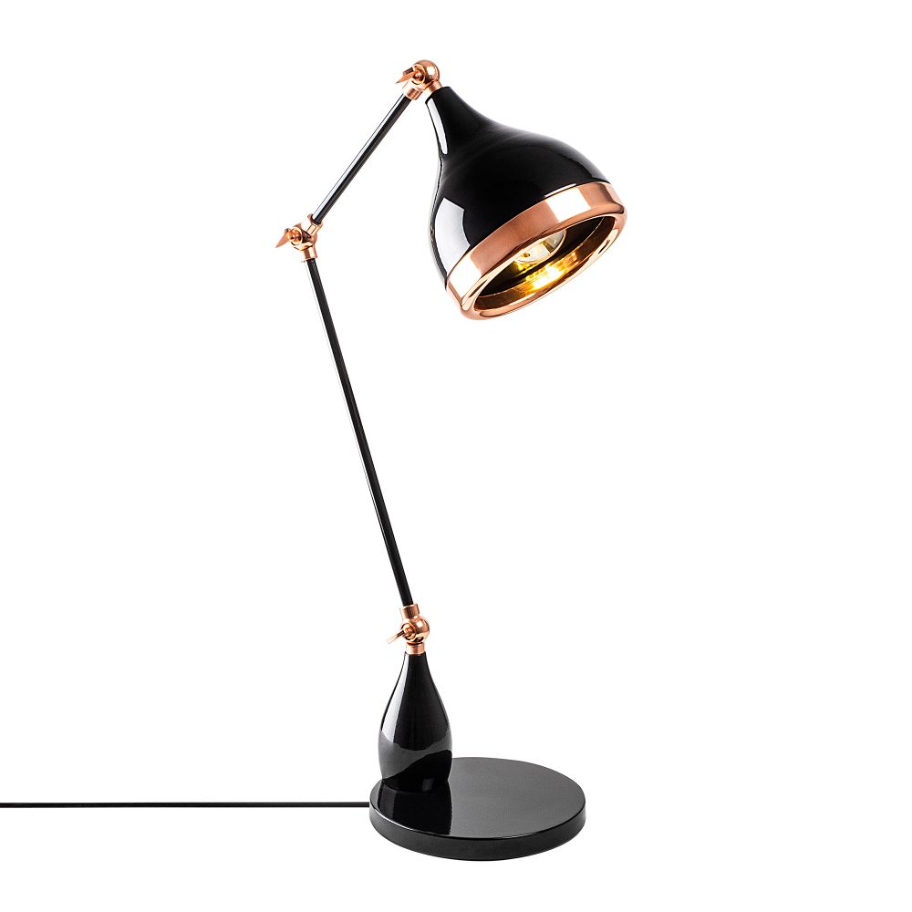 Stolna Lampa Yıldo - 7015 Crna sa Bakrenim Detaljima slika 5