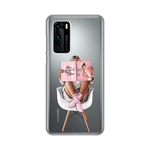 Torbica Silikonska Print Skin za Huawei P40 Girl in Chair