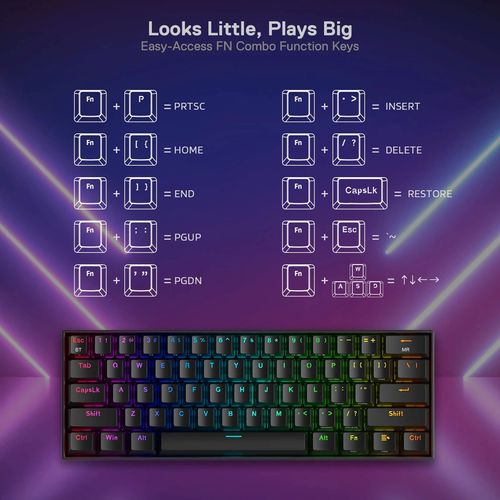 KEYBOARD - REDRAGON DRACONIC K530RGB PRO BT/WIRED MECHANICAL BROWN SWITCH slika 5