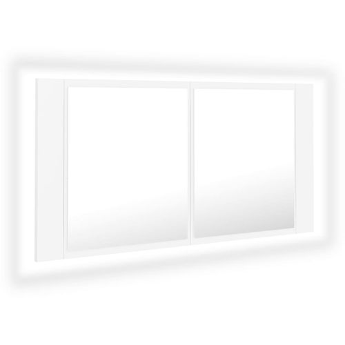 LED kupaonski ormarić s ogledalom bijeli 90 x 12 x 45 cm slika 2