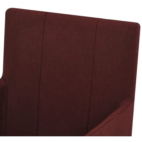 Blagovaonske stolice od tkanine 4 kom crvena boja vina slika 31