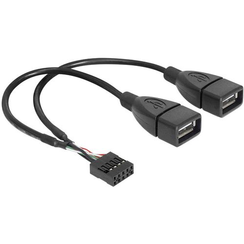 Delock USB kabel USB 2.0 8 polni konektor za stupove, USB-A utičnica 0.20 m crna UL certificiran 83292 slika 3