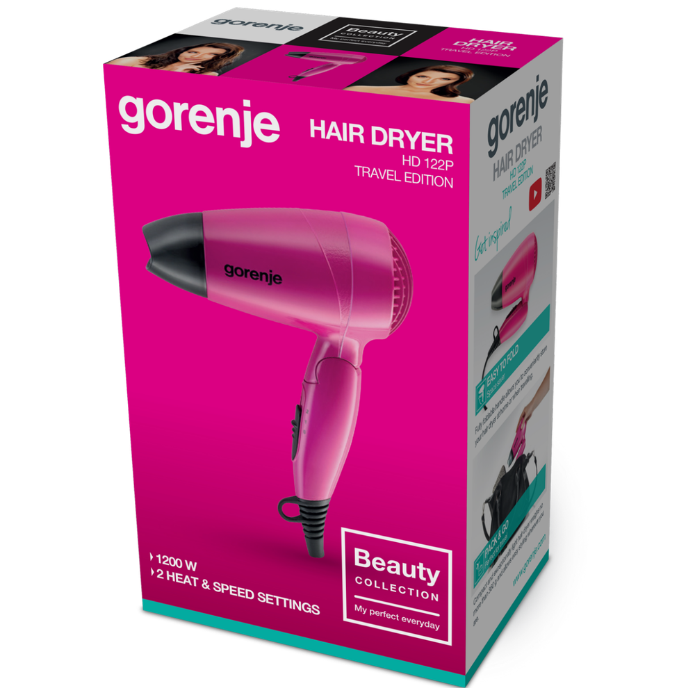 Gorenje Fen za kosu, 1200W, Travel edition - HD122P slika 2
