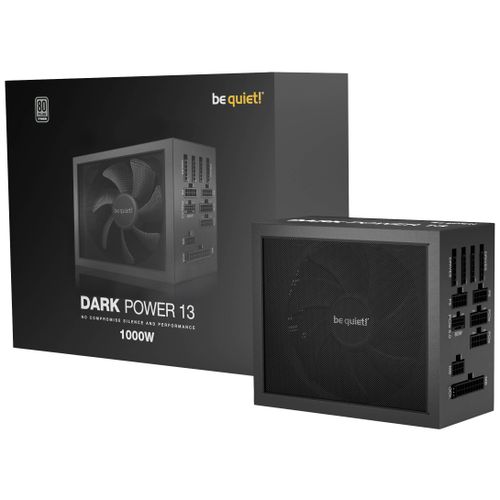 be quiet! BN335 DARK POWER 13 1000W, 80 PLUS Titanium efficiency (up to 95.2%), ATX 3.0 PSU with full support for PCIe 5.0 GPUs and GPUs with 6+2 pin connector, Overclocking key switches between four 12V rails and one massive 12V rail slika 3