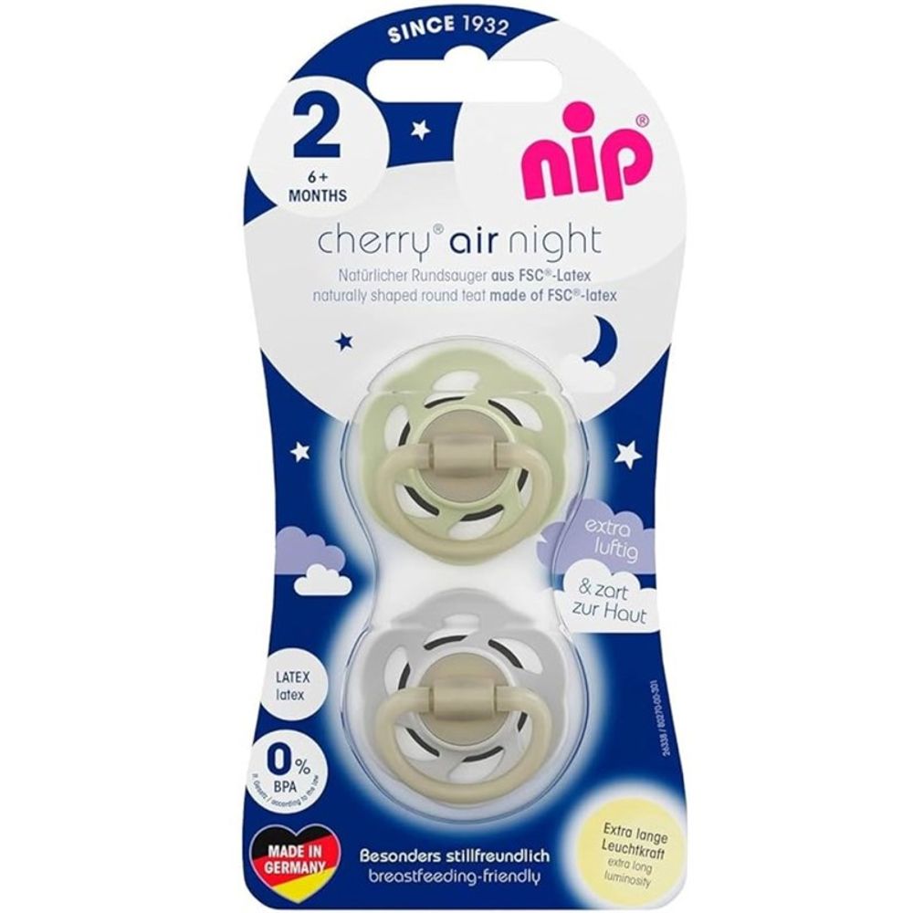 nip® Duda varalica Cherry Air Night 6m+ (veličina 2) - Latex, 2kom Siva/Zelena slika 7