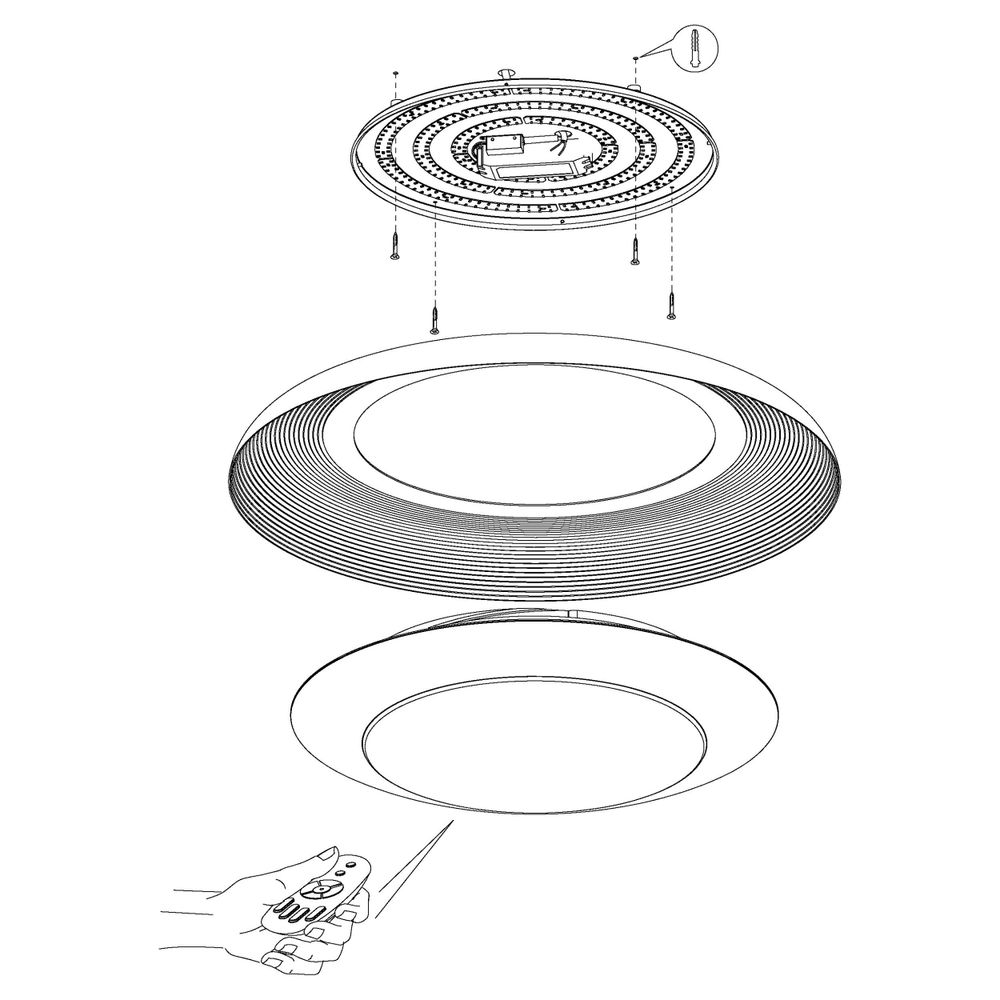 Eglo Canicosa 2 Plafonjera - LED, 37W, Promjer 765mm, Dimabilna, Crno/Zlatna slika 4