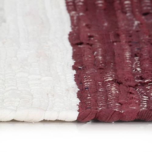 Ručno tkani tepih Chindi od pamuka 200 x 290 cm bordo-bijeli slika 18