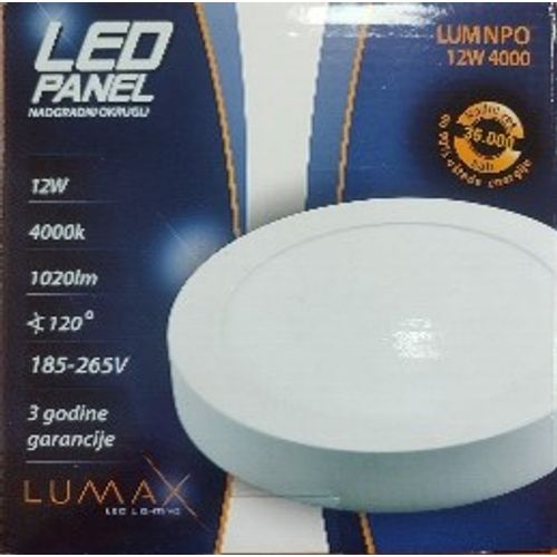 Lumax Led Panel LUMNPO-12W 4000K Nadgradni-Okrugli 1020 lm slika 1