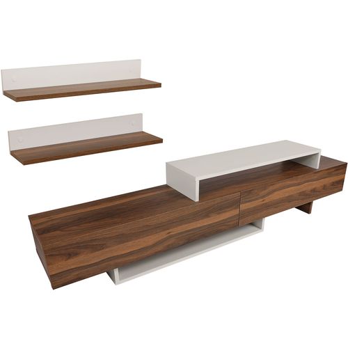 Woody Fashion TV jedinica, Bijela boja tikovina, Nirvana - Teak, White slika 8