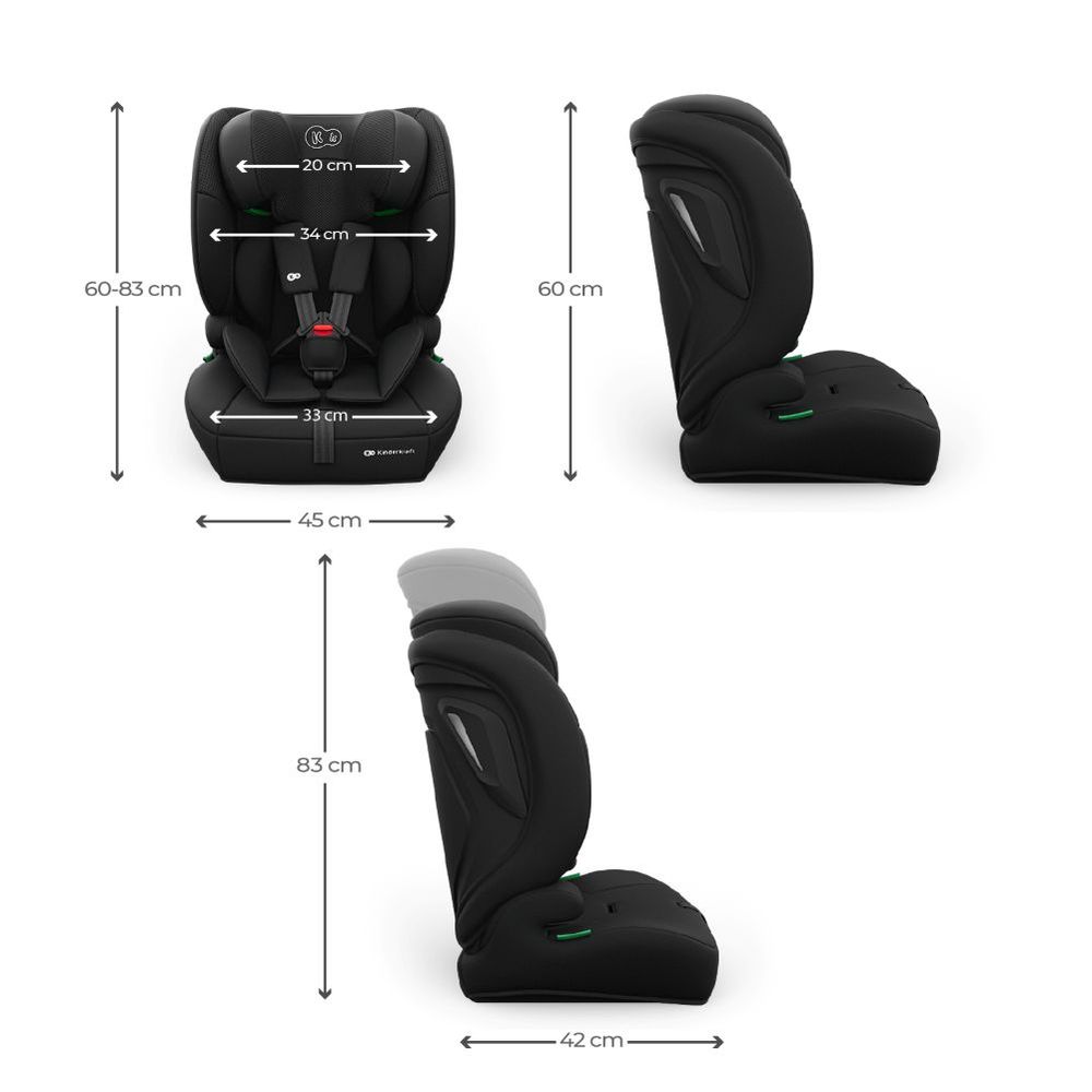 Kinderkraft autosjedalica Comfort Up 2 plus i-Size 9-36 kg (76-150 cm) bez Isofix-a, Black slika 19