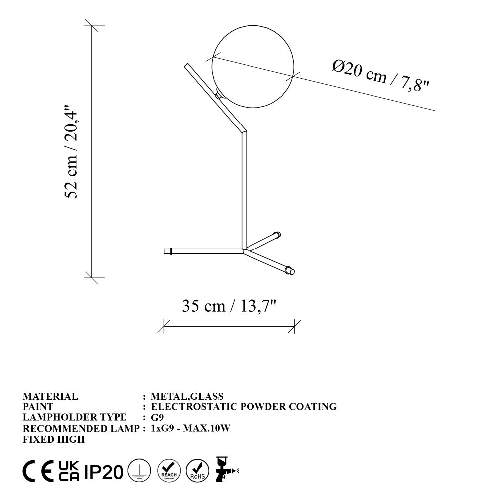 Luminar - Zlatna Stolna Lampa 14161 slika 8