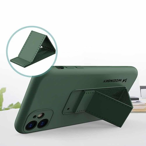 Wozinsky Kickstand Case fleksibilna silikonska maska sa postoljem za iPhone 11 slika 4