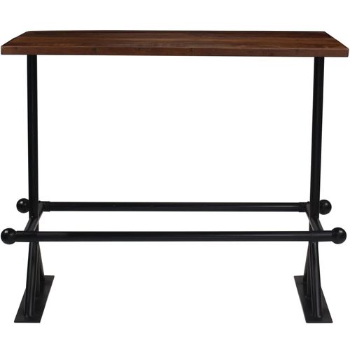 Barski stol od masivnog obnovljenog drva 180x70x107 cm tamno smeđi slika 24