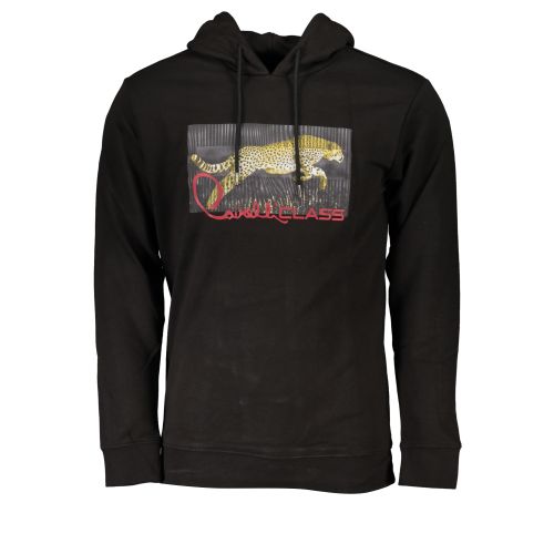 CAVALLI CLASS MEN'S BLACK ZIP-OUT SWEATSHIRT slika 1