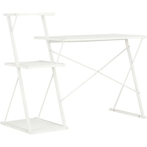 Radni stol s policom bijeli 116 x 50 x 93 cm slika 4