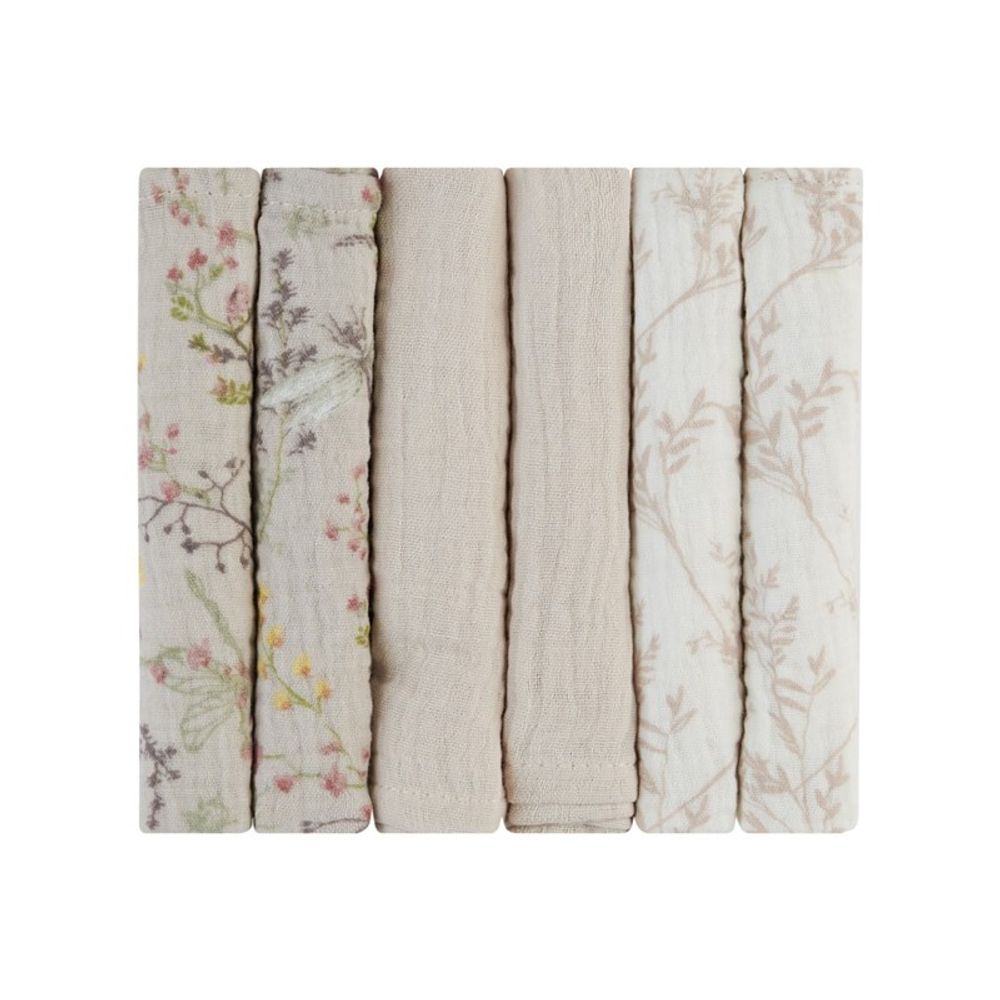 Kikka Boo Set Muslin maramica Secret Garden 30x30cm, 6kom - Bež slika 1