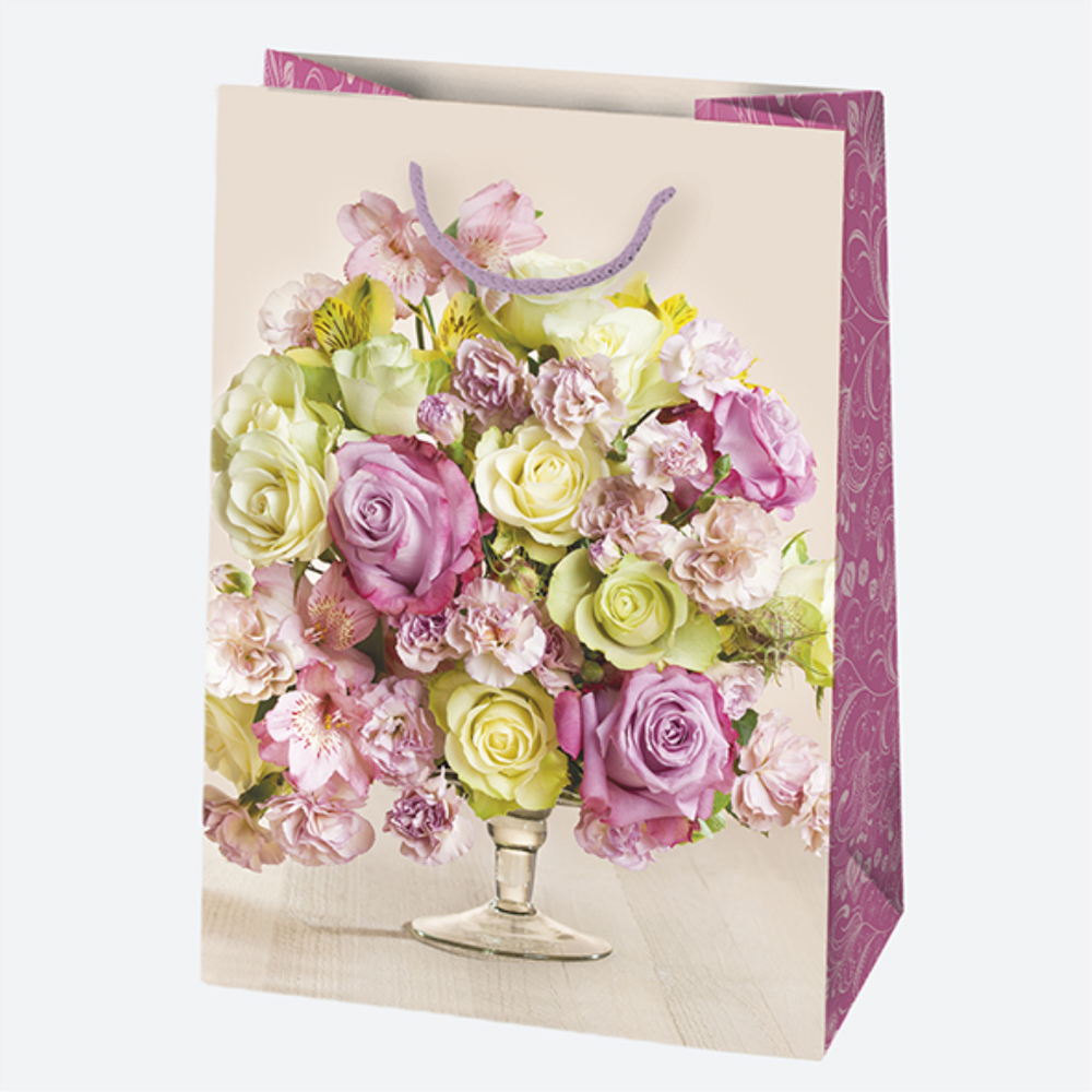 T5OG178 Ukrasna vrećica Cvijeće u vazi 23x32x11cm, Sorto slika 5