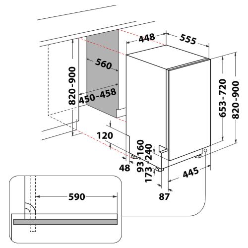 Whirlpool WSIP4O23PFE Ugradna mašina za pranje sudova, 10 kompleta slika 9