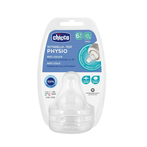 Chicco Silikonska duda za flašicu Physio Food 6m+, 2kom