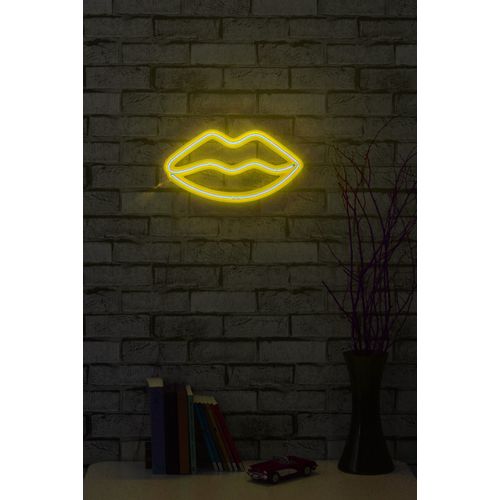 Wallity Ukrasna plastična LED rasvjeta, Lips - Yellow slika 3