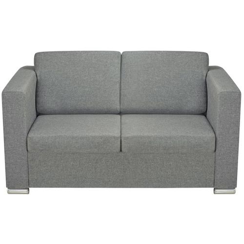 Dvodijelni set sofa od tkanine svijetlosivi slika 26