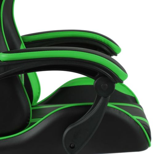 Igraća stolica od umjetne kože crno-zelena slika 13