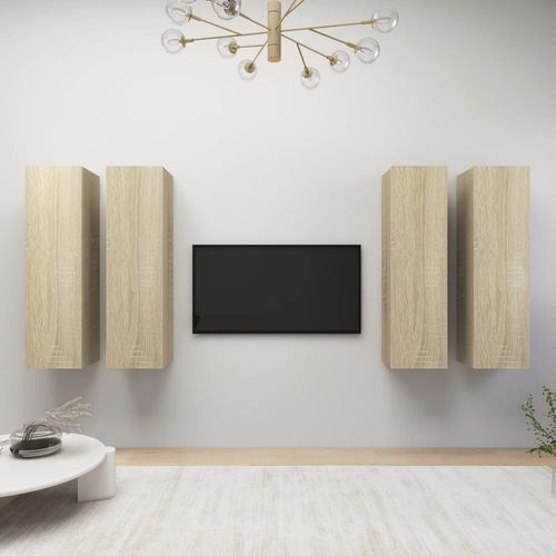 TV ormarići 4 kom boja hrasta sonome 30,5 x 30 x 110 cm iverica slika 1