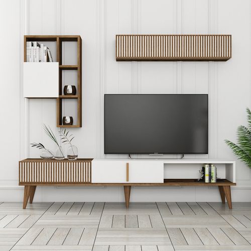 Woody Fashion TV jedinica, Milan TV - Walnut, White slika 3