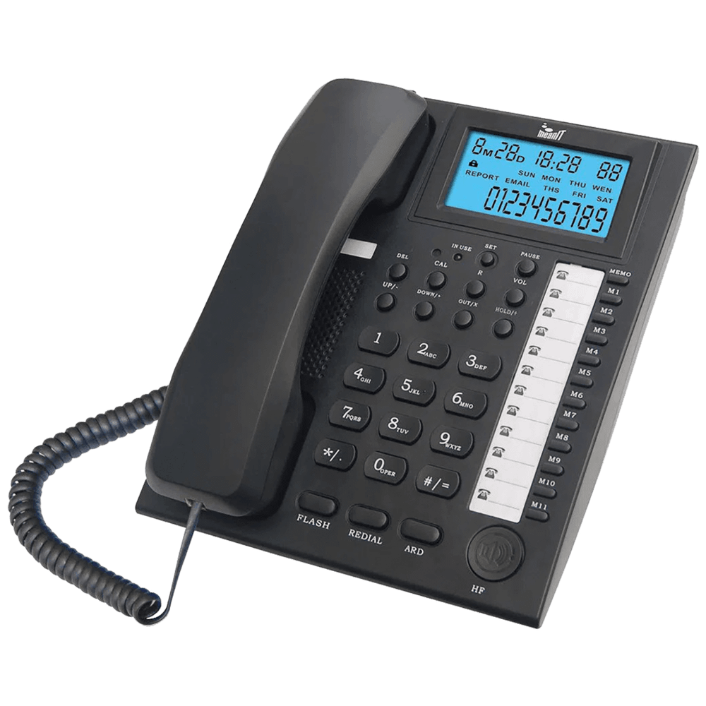 MeanIT Telefon analogni, stolni, LCD zaslon, crni - ST200 Black slika 1