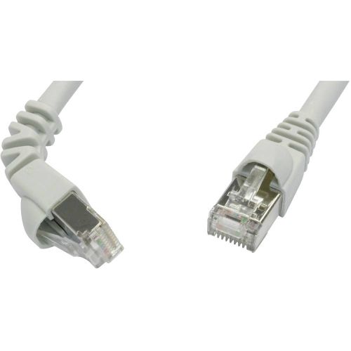 Telegärtner L00000A0192 RJ45 mrežni kabel, Patch kabel cat 6a S/FTP 1.00 m siva vatrostalan, sa zaštitom za nosić 1 St. slika 1