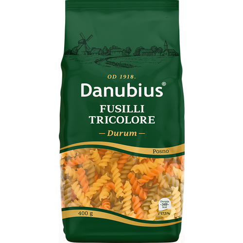 Danubius Fusilli  tricolore 400 gr slika 1