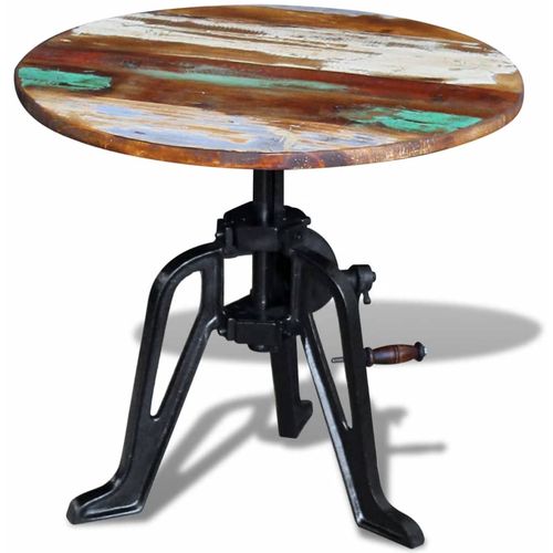 Bočni stolić 60 x (42-63) cm obnovljeno drvo i lijevano željezo slika 47