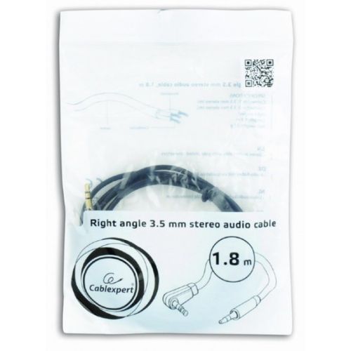 CCAP-444L-6 Gembird 3.5mm stereo plug to 3.5mm stereo plug audio kabl pod uglom pozlaceni kon. 1,8m slika 3