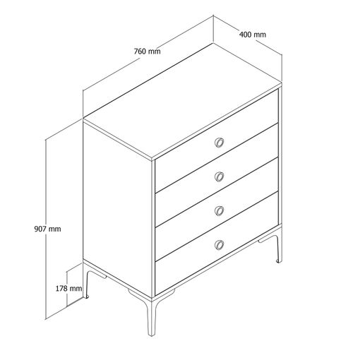 Lizbon 539 - Walnut Walnut Dresser slika 5