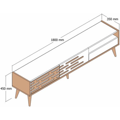 Valensiya - White White TV Stand slika 3