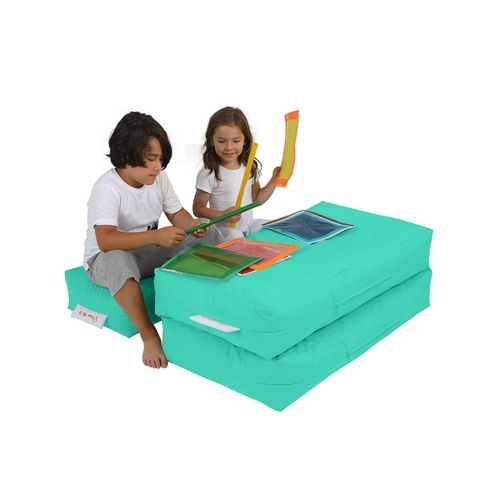 Atelier Del Sofa Vreća za sjedenje, Kids Double Seat Pouf - Turquoise slika 2