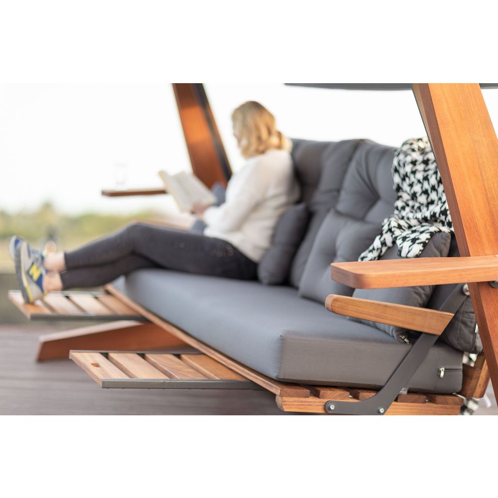 Luna Deluxe 2600 - Antracitni Trostruki Ljuljački Stolac slika 6