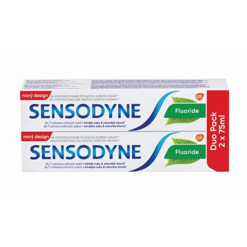 Sensodyne zubna pasta fluoride 75mlx2 duo pack slika 1